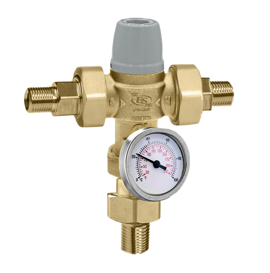 521369A 002 Caleffi 5213 TUBMIXER 1" Sweat Union. W/Thermometer.